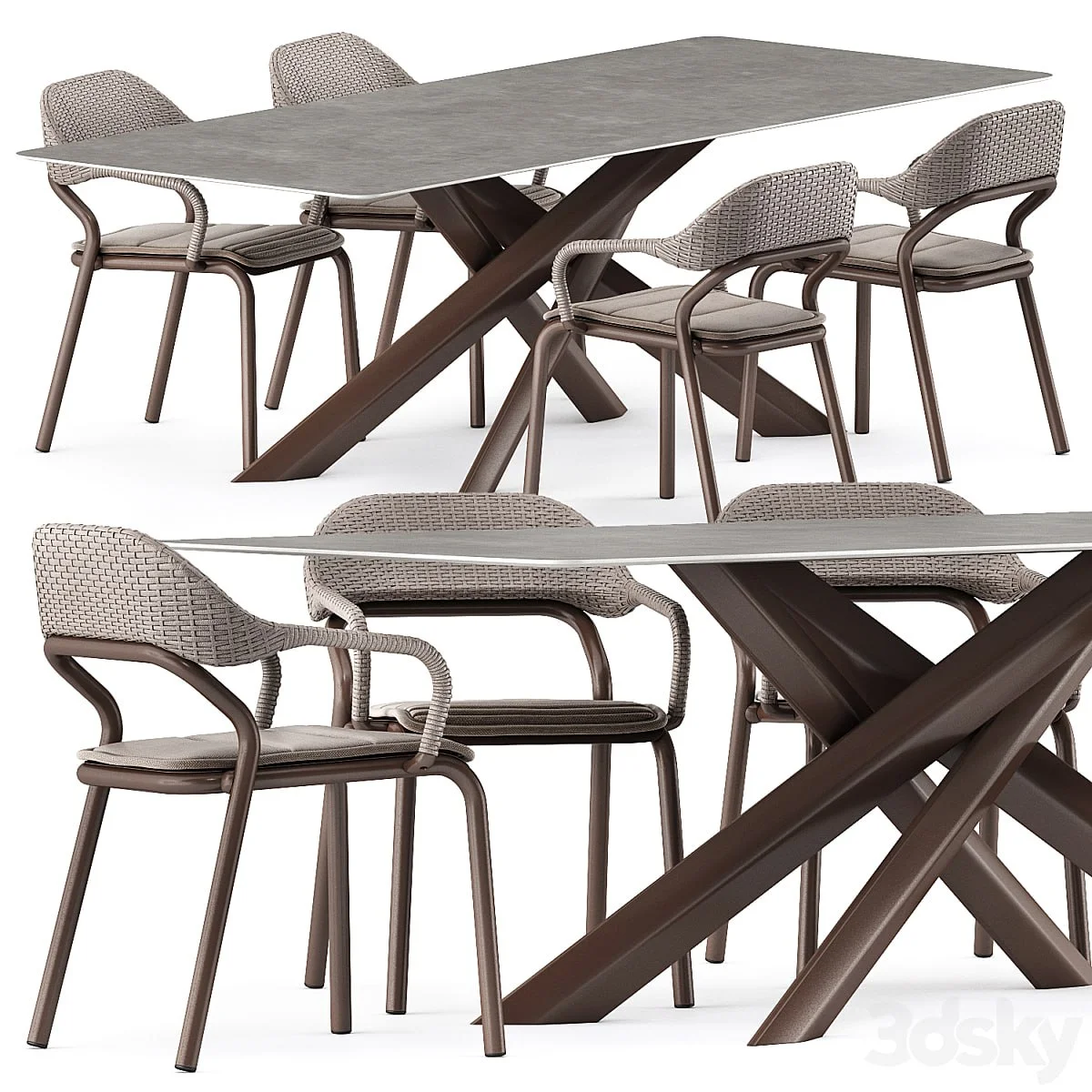 NOSS Armchair and SYSTEM STAR tavolo table by varaschin